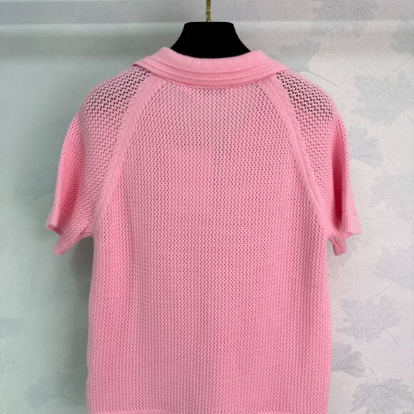 Acne Studios 2026 New Pink Mesh Polo Shirt - Picture 8 of 8